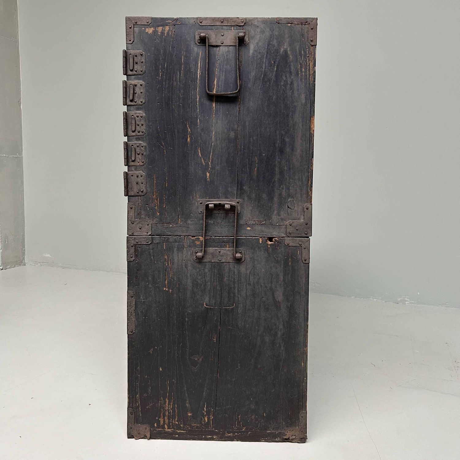 Two-Piece Lacquer Chest of Drawers Japanese Tansu, Meiji Era.