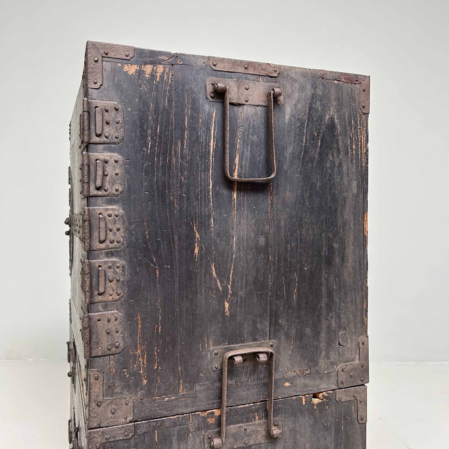 Two-Piece Lacquer Chest of Drawers Japanese Tansu, Meiji Era.