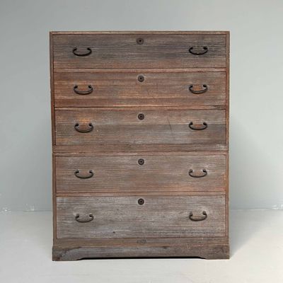 Japanese Kimono Paulownia Tansu Chest of Drawers, Shōwa Period.