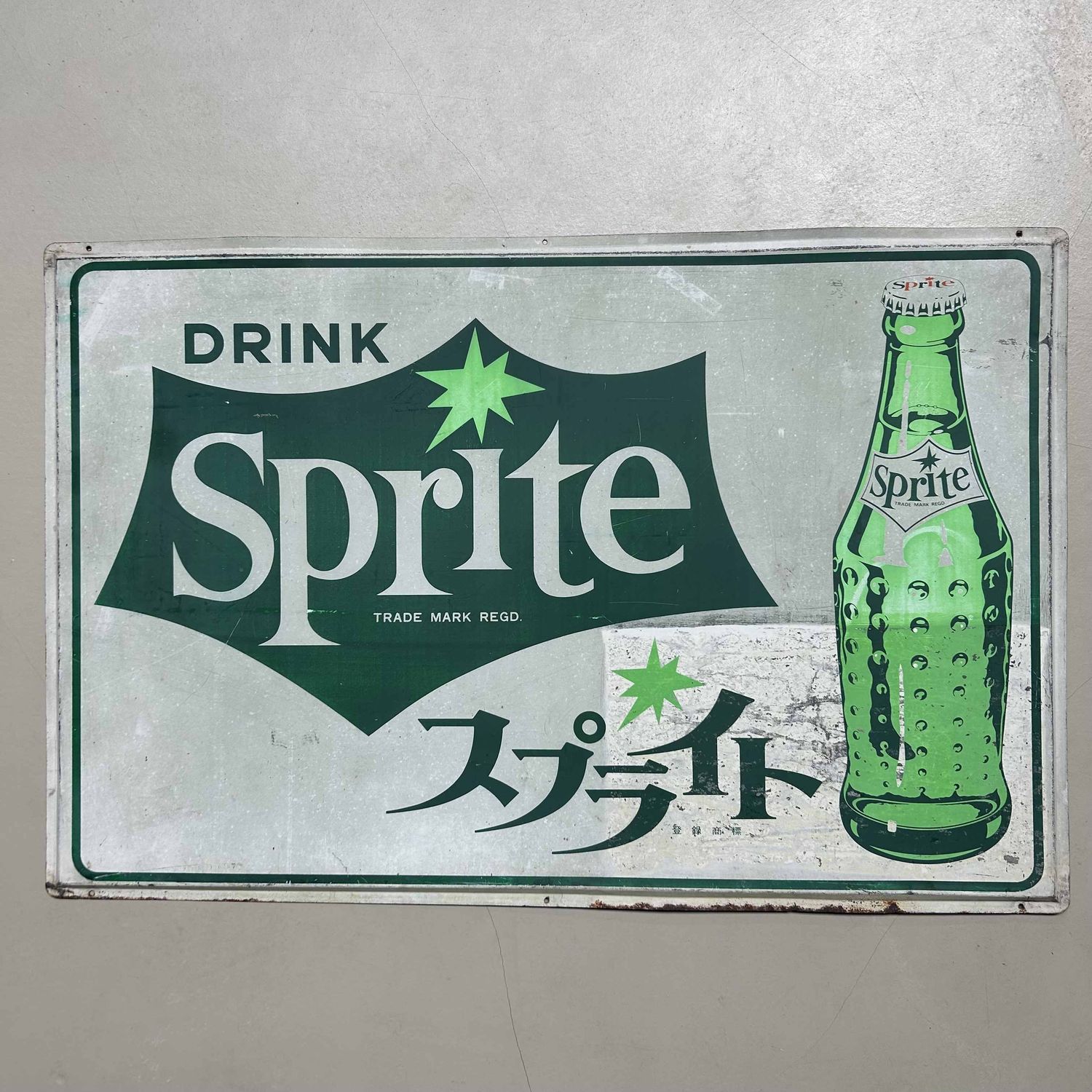 Metalen Reclamebord 'Sprite' スプライト, jaren '70, Japan.