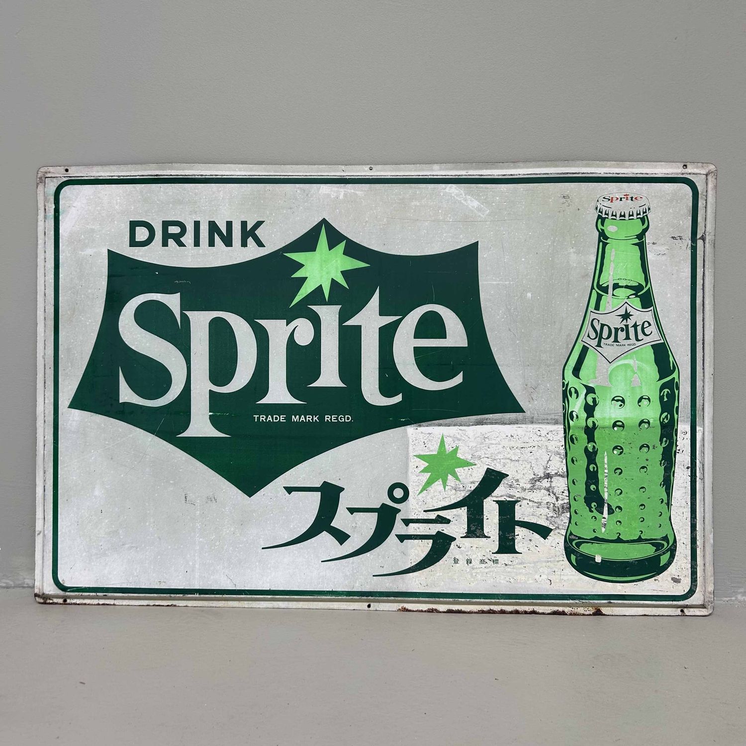 Metalen Reclamebord 'Sprite' スプライト, jaren '70, Japan.
