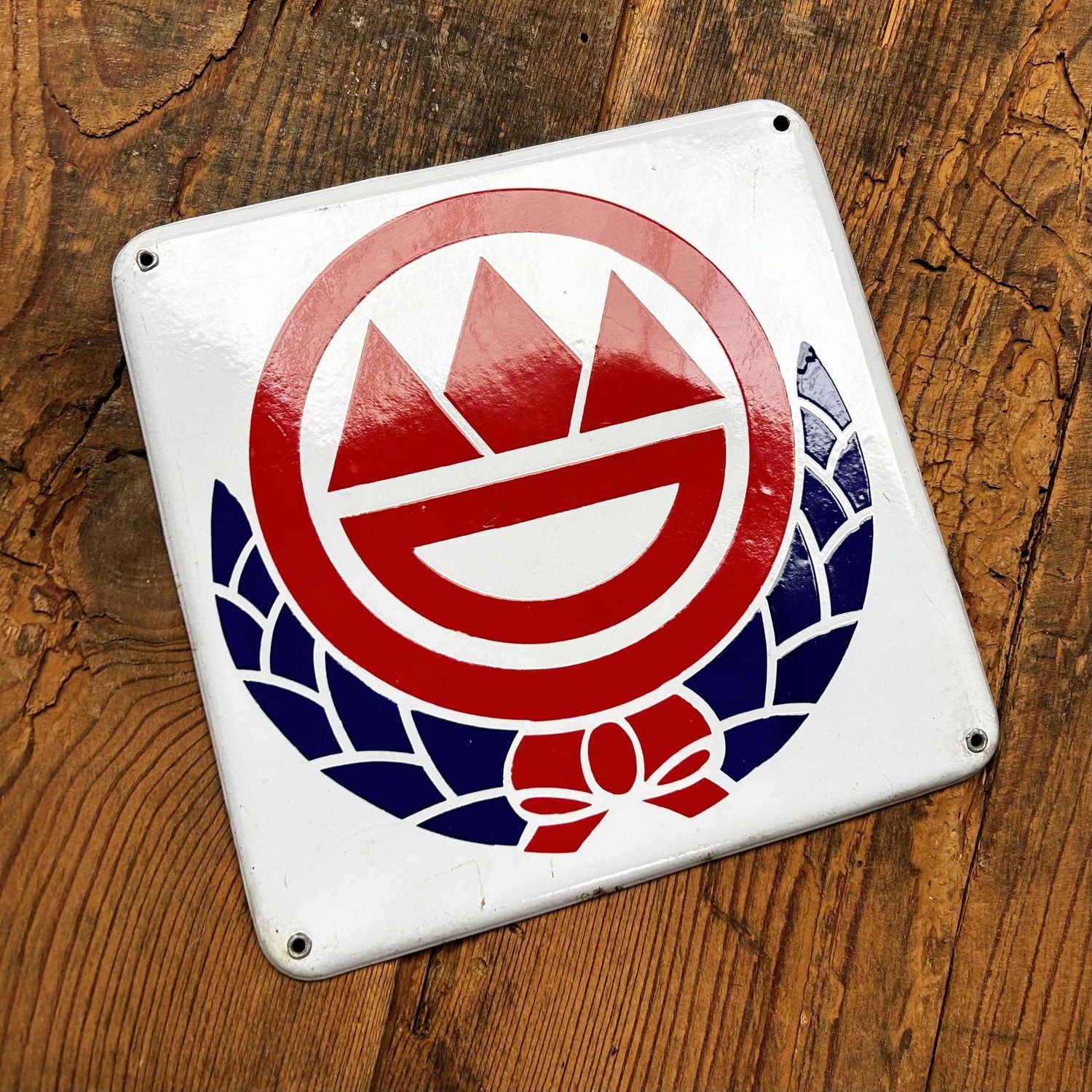 Japanese Enamel Sign, Bicycle Brand 'Hidetaka's Maruei', Shōwa Period.