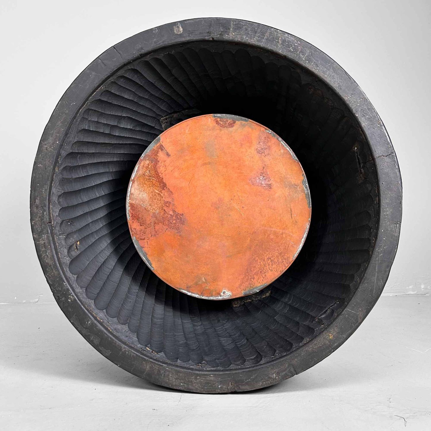 Large Wood Carved Antique Hibachi, Meiji Period, Japan.