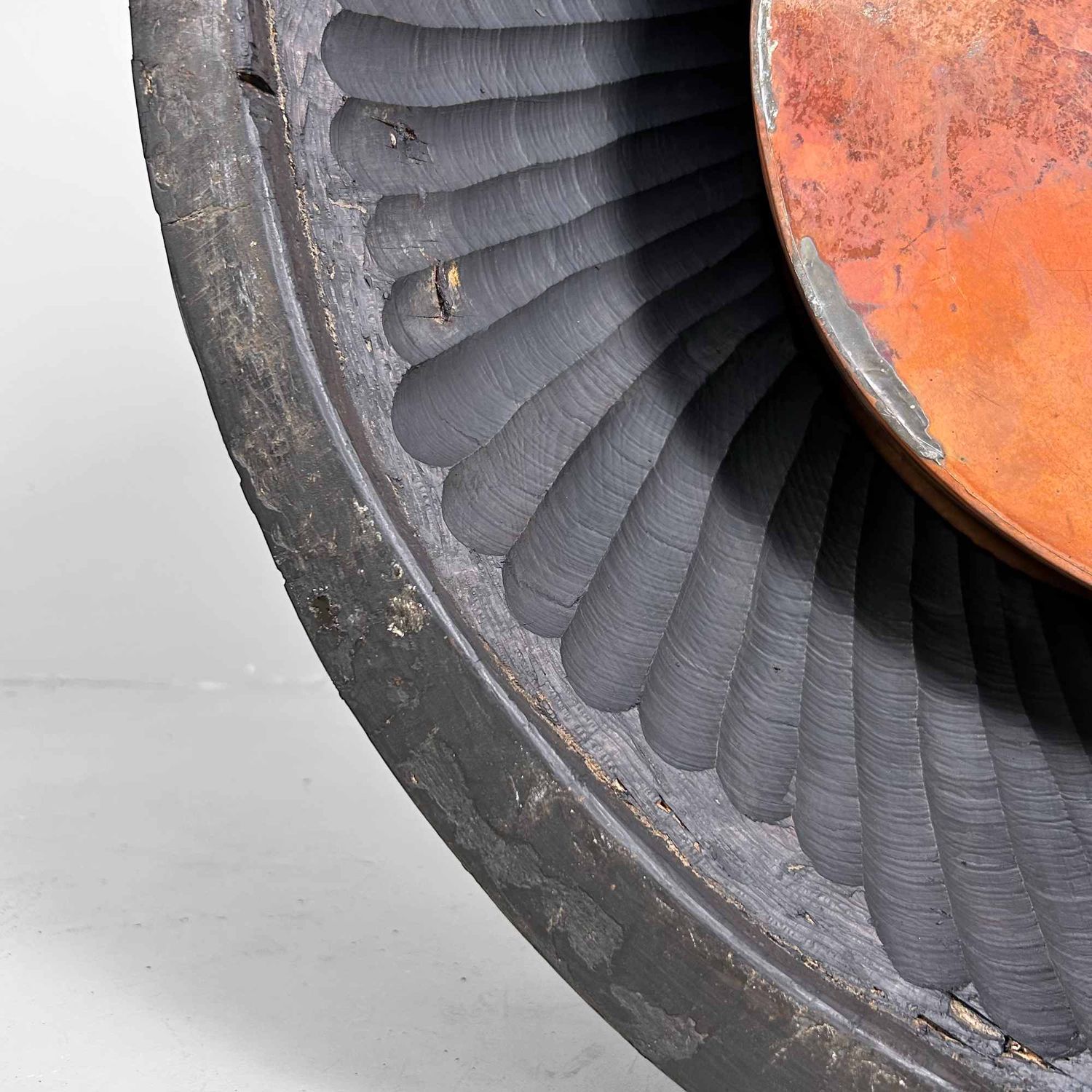 Large Wood Carved Antique Hibachi, Meiji Period, Japan.