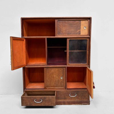 Mid-Century Cha Tansu, Japanese Tea Cabinet, Shōwa Period.