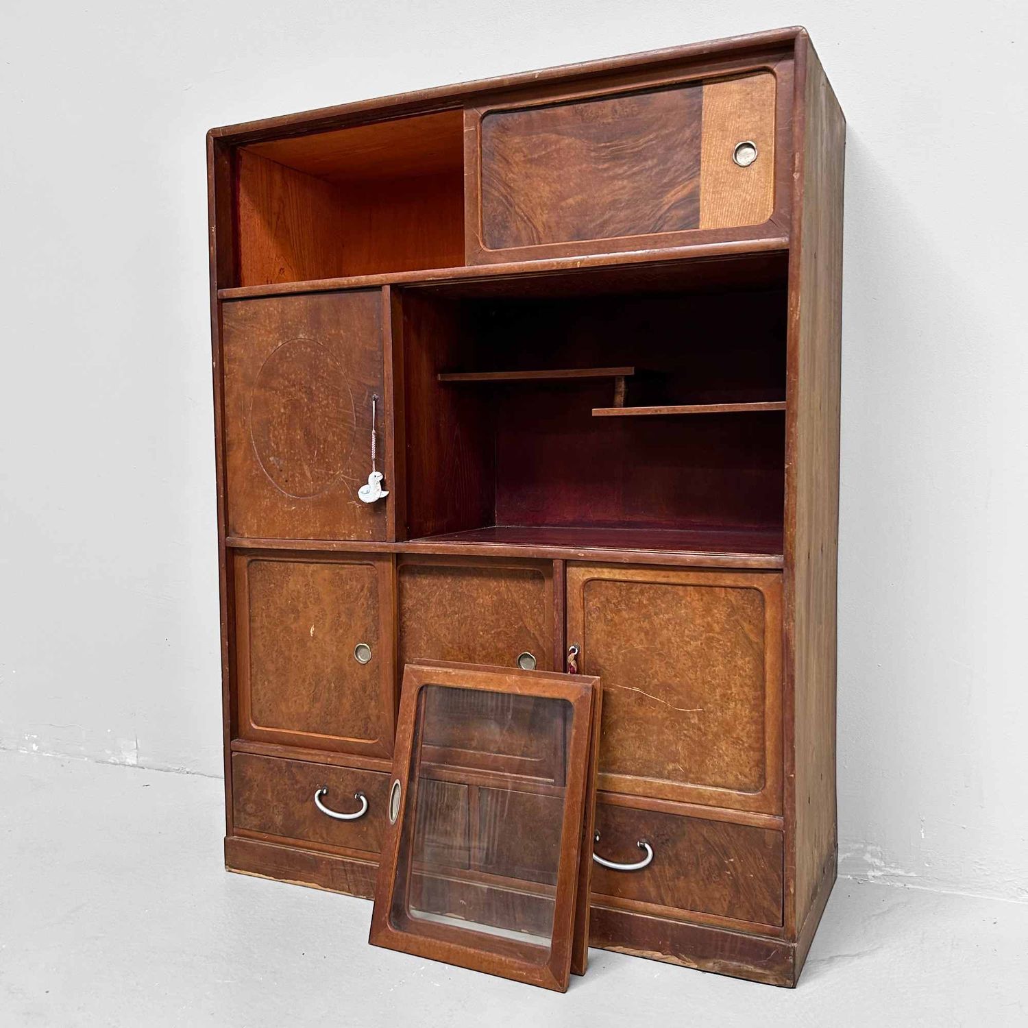 Mid Century Cha Tansu, Japanse Theekast, Shōwa Periode.