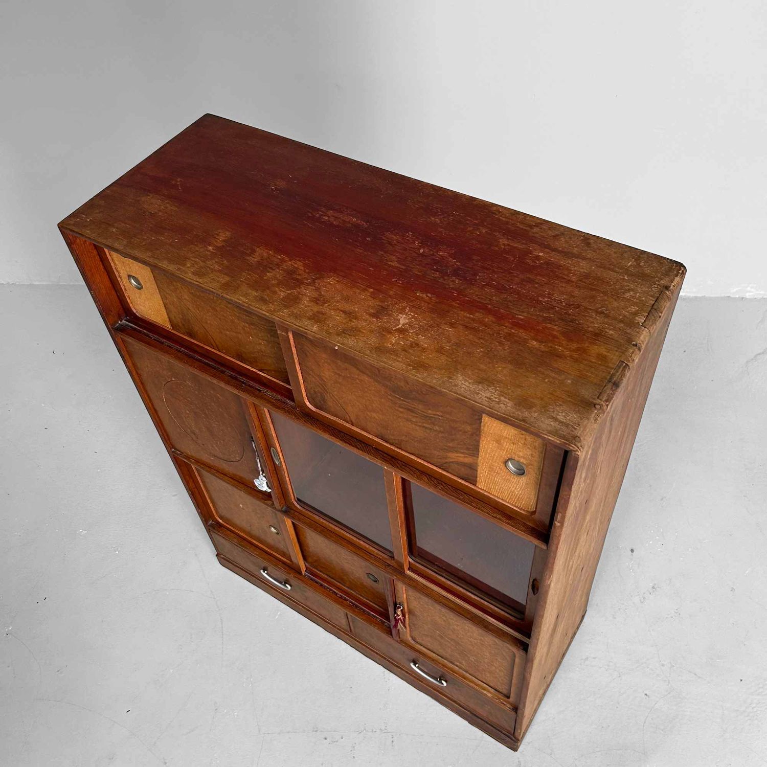 Mid Century Cha Tansu, Japanse Theekast, Shōwa Periode.