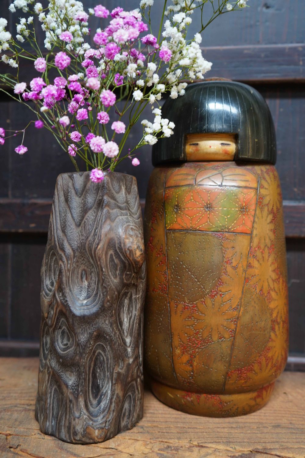 Vintage Sosaku Kokeshi door Inosuke Kobayashi, Japan.