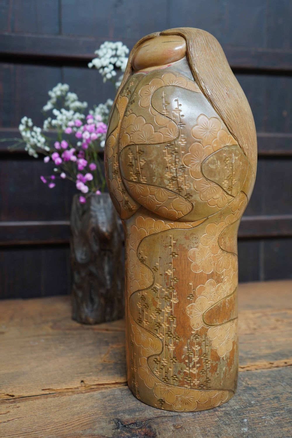 Rare Vintage Sosaku Kokeshi by Yoshida Takashi 吉田 多加志, Japan.