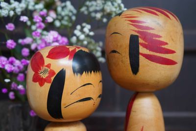 Set of 2 Vintage Traditional Kokeshi, Japan.