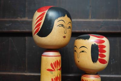 Set Vintage Traditional 'Hijiori' Kokeshi by Sato Jyunosuke and Sato Shoichi, Japan.