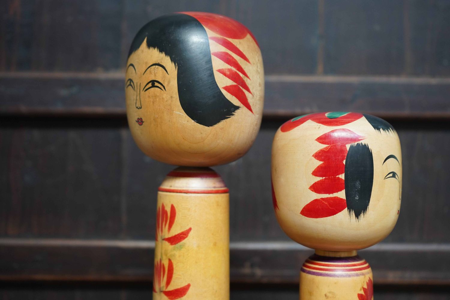 Set Vintage Traditional 'Hijiori' Kokeshi by Sato Jyunosuke and Sato Shoichi, Japan. Set Vintage Traditional 'Hijiori' Kokeshi by Sato Jyunosuke and Sato Shoichi, Japan.