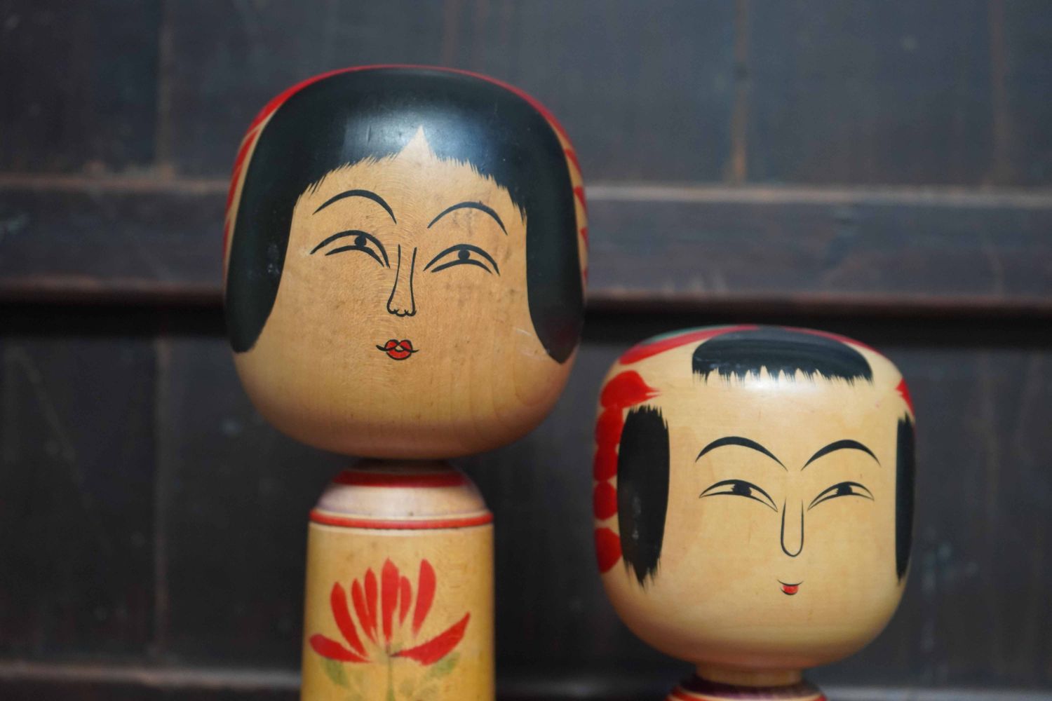 Set Vintage Traditional 'Hijiori' Kokeshi by Sato Jyunosuke and Sato Shoichi, Japan. Set Vintage Traditional 'Hijiori' Kokeshi by Sato Jyunosuke and Sato Shoichi, Japan.