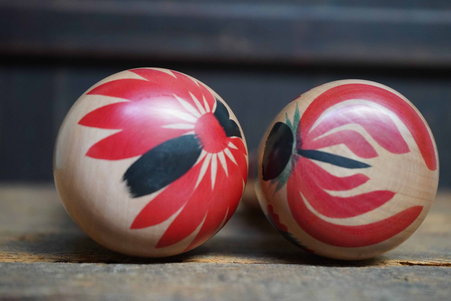 Set of 2 Vintage Traditional Kokeshi, Japan.