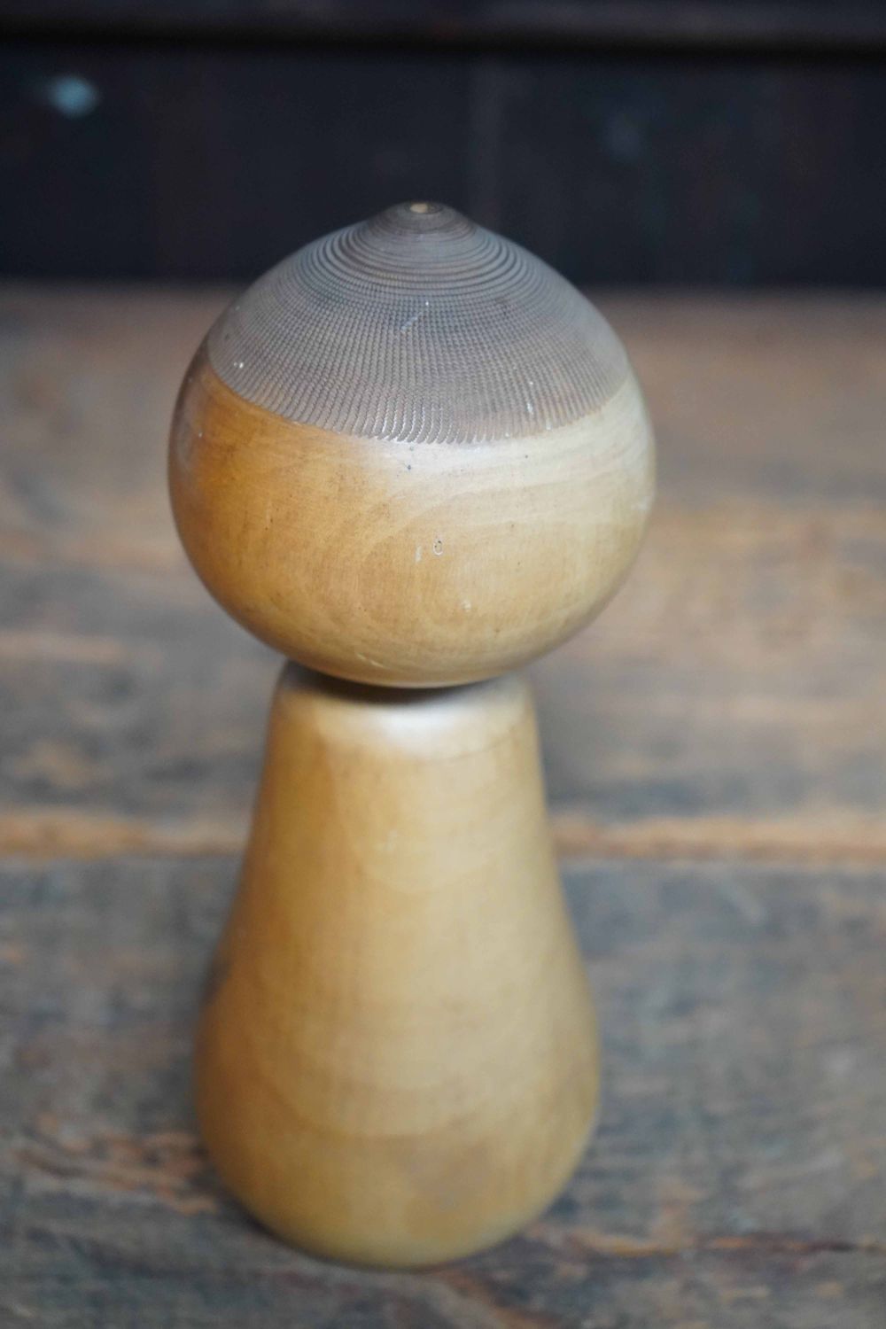 Vintage Sosaku Kokeshi, 'Chestnut' door Watanabe Masao, Japan.
