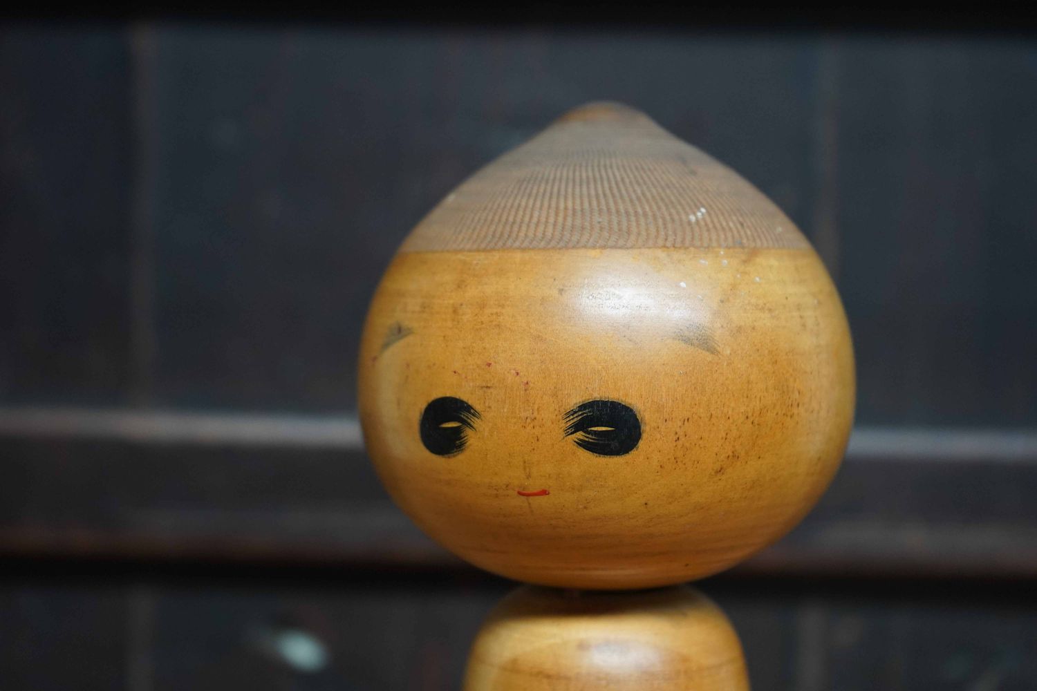 Vintage Sosaku Kokeshi, 'Chestnut' door Watanabe Masao, Japan.