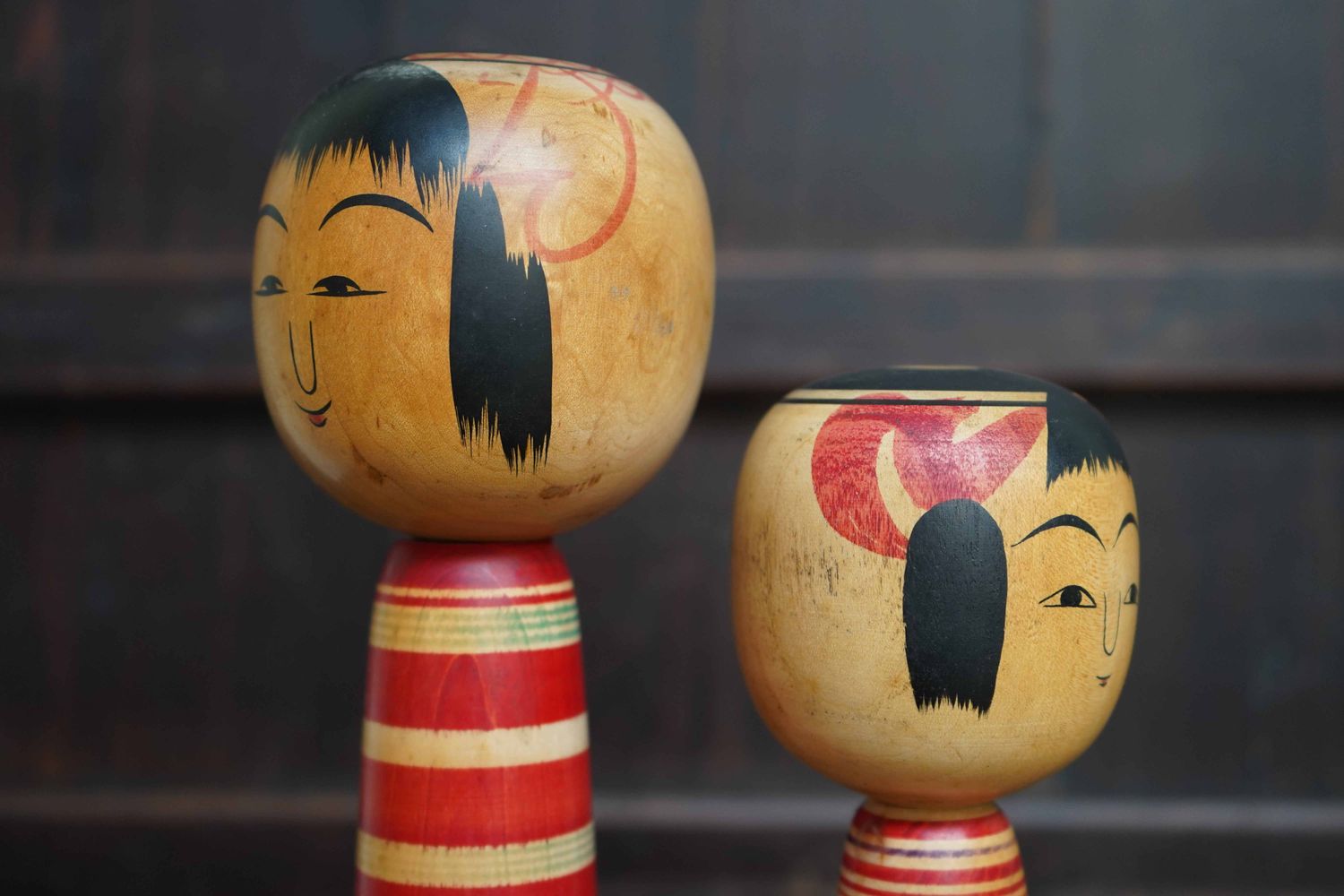 Set Vintage Traditional 'Tsuchiyu' Kokeshi by Imaizumi Genji and Watanabe Sadami, Japan. Set Vintage Traditional 'Tsuchiyu' Kokeshi by Imaizumi Genji and Watanabe Sadami, Japan.