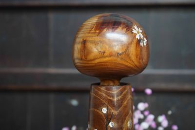 Houten Vintage Kokeshi Pop door Kazuo Takamizawa, Japan.