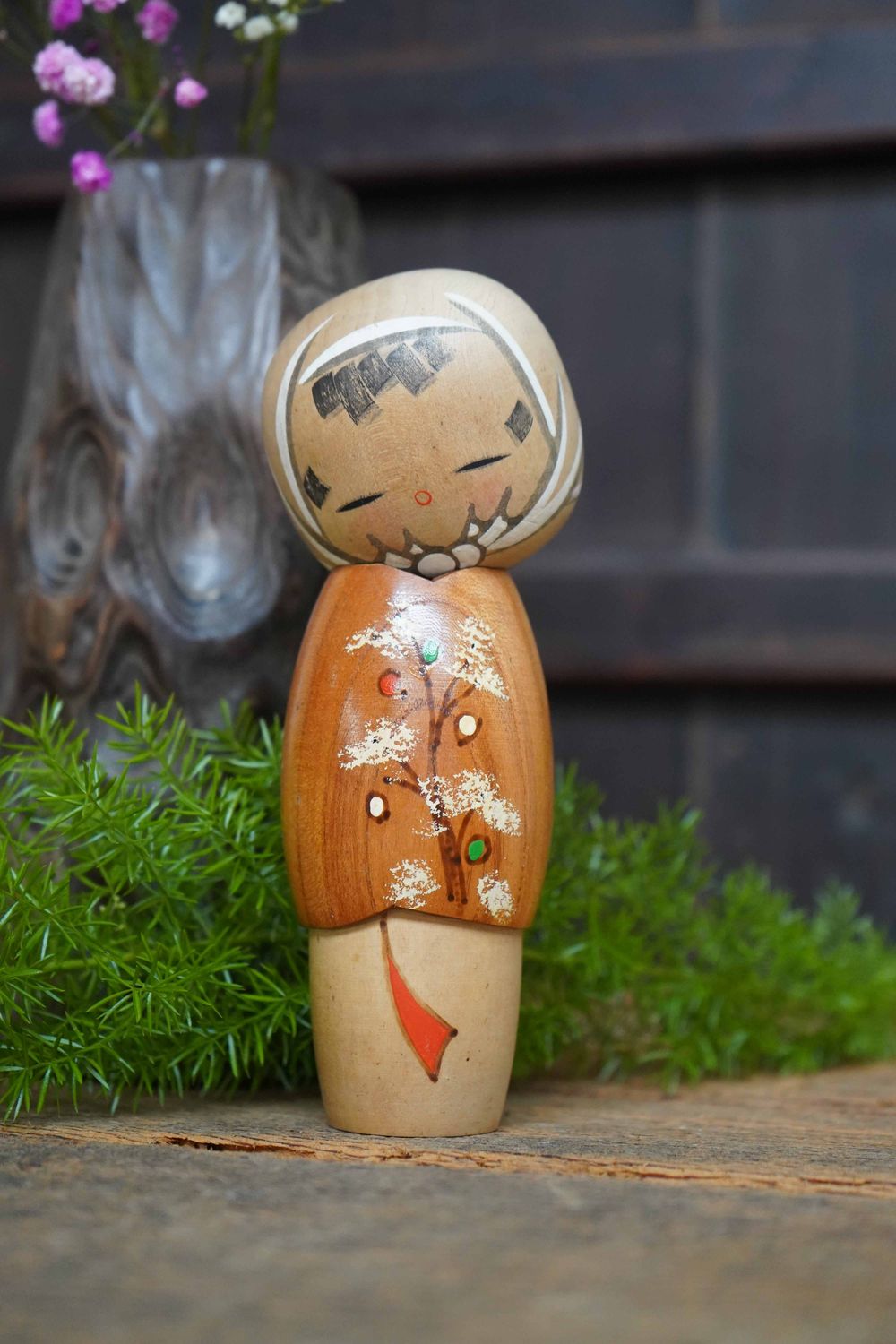 Schattige Vintage Sosaku Kokeshi, Japan.