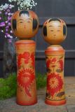 Set van 2 Vintage Traditionele 'Narugo' Kokeshi, jaren '60, Japan.