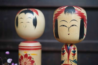 Set of 2 Vintage Traditional Kokeshi, Japan.