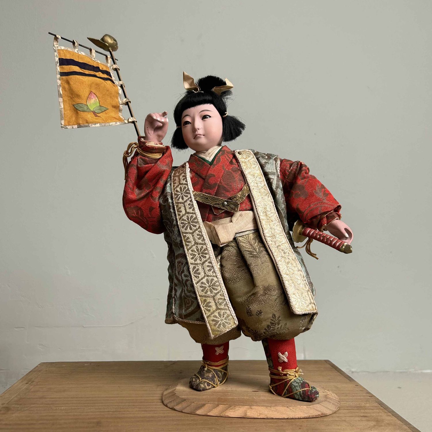 Musha Ningyō, Traditional Japanese Warrior Doll, Meiji Period.