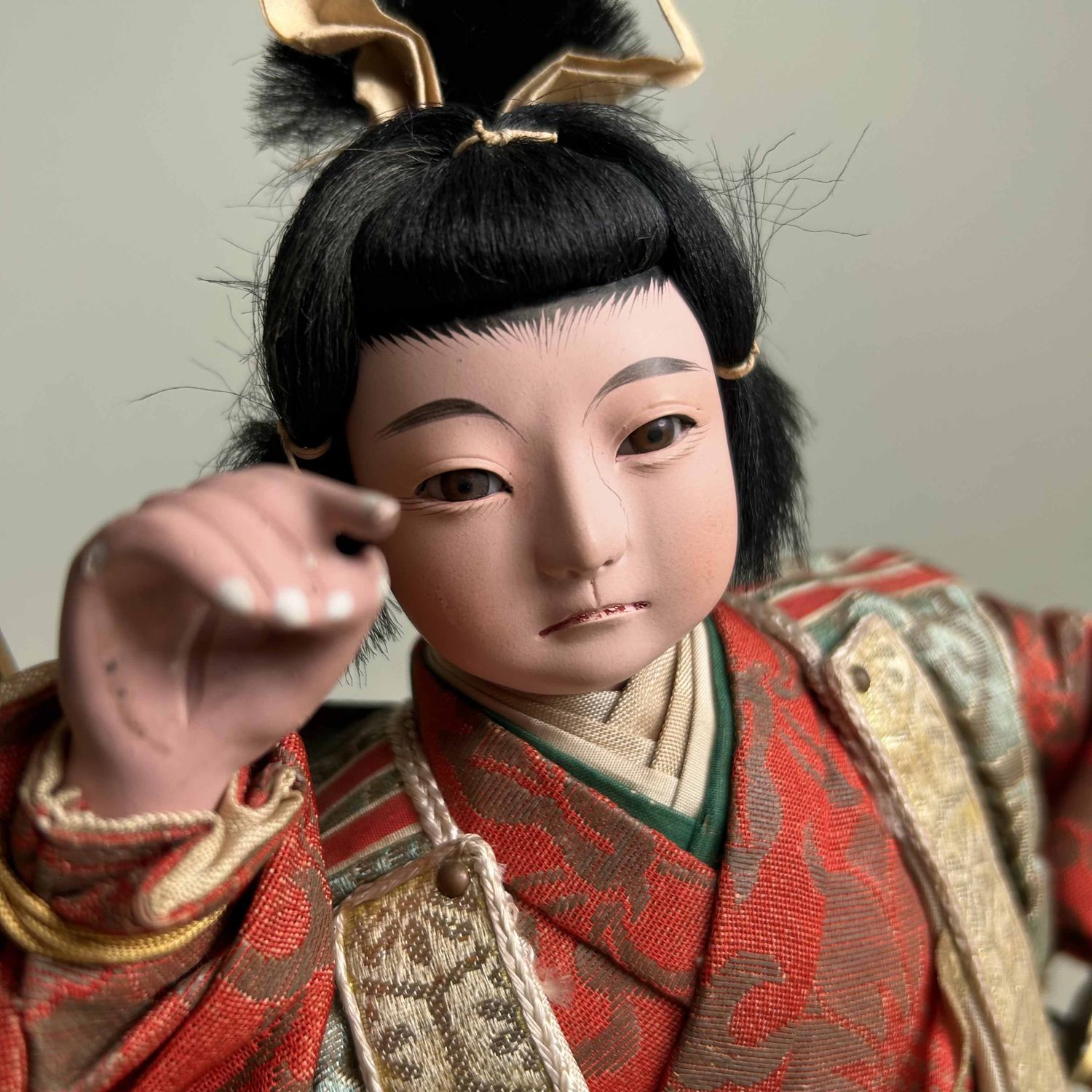 Musha Ningyō, Traditional Japanese Warrior Doll, Meiji Period.