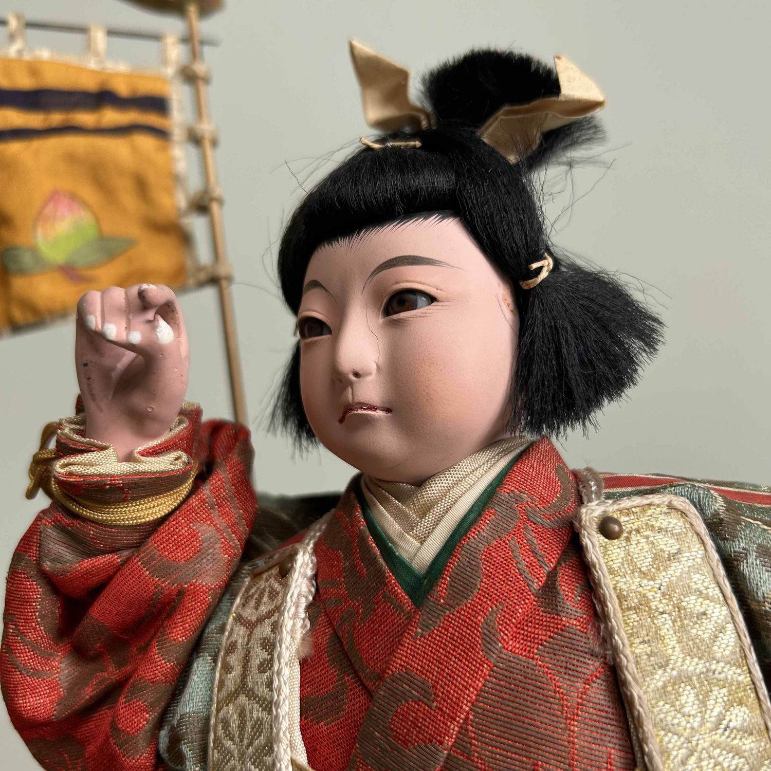 Musha Ningyō, Traditional Japanese Warrior Doll, Meiji Period.