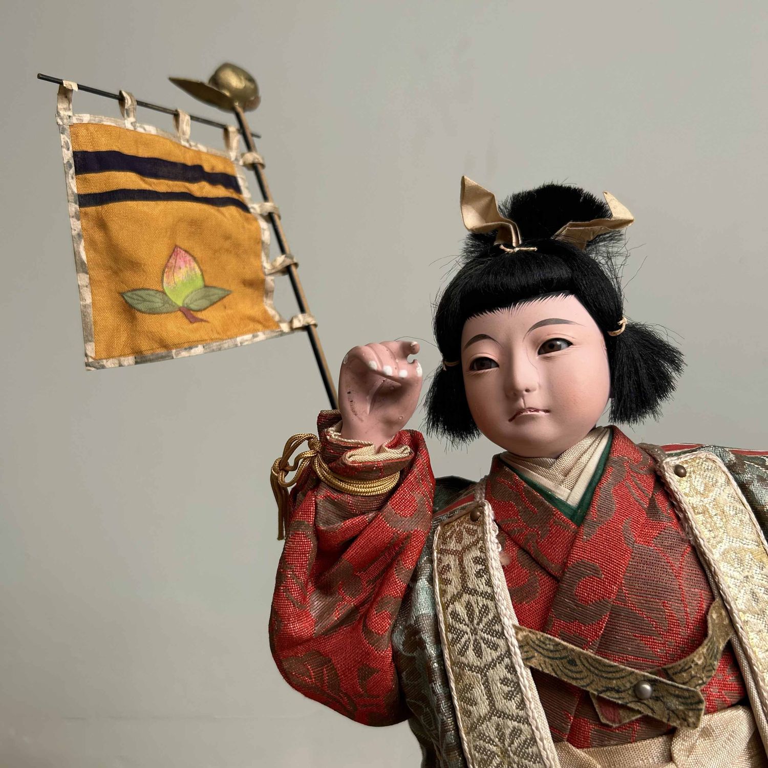 Musha Ningyō, Traditional Japanese Warrior Doll, Meiji Period.