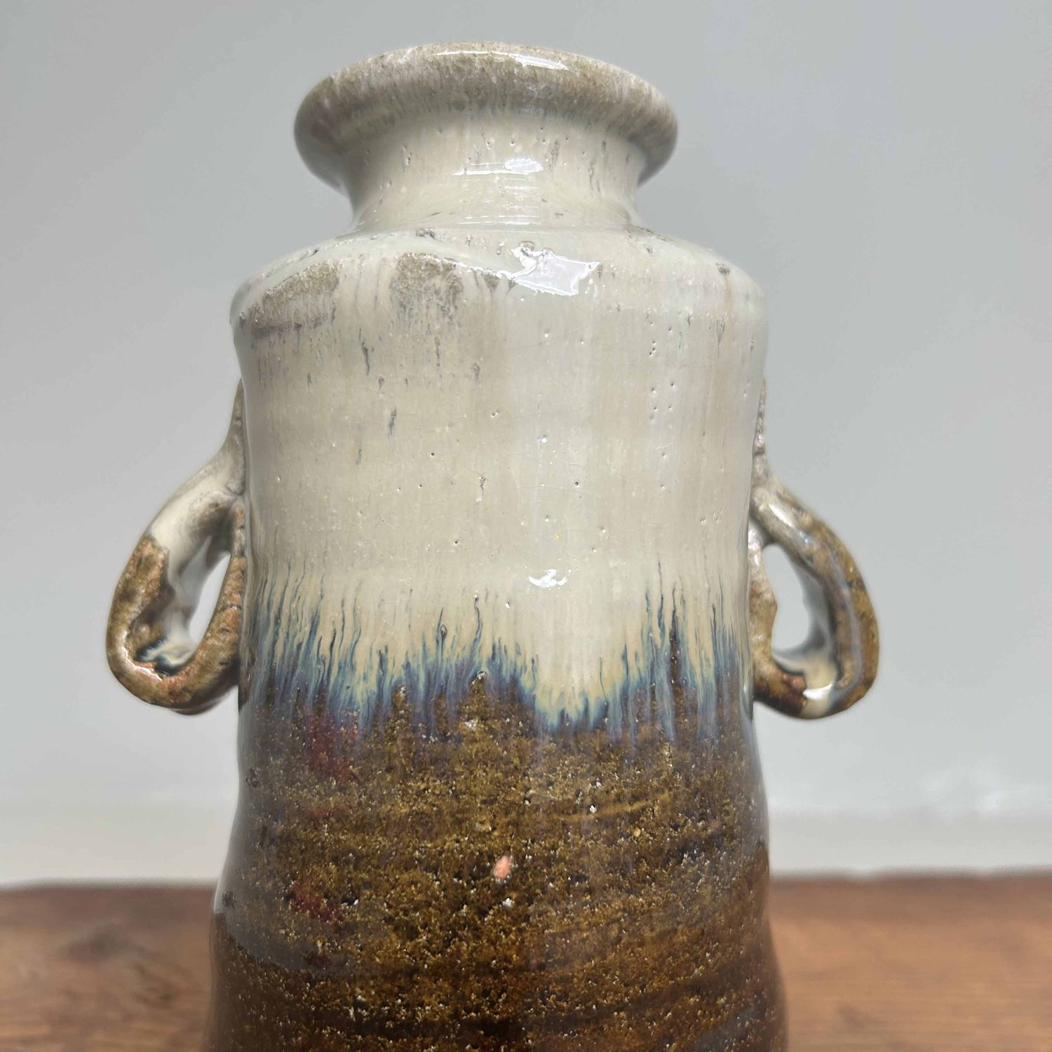 Mid Century Keramieken Ikebana Vaas, Chosen Karatsu, Japan.