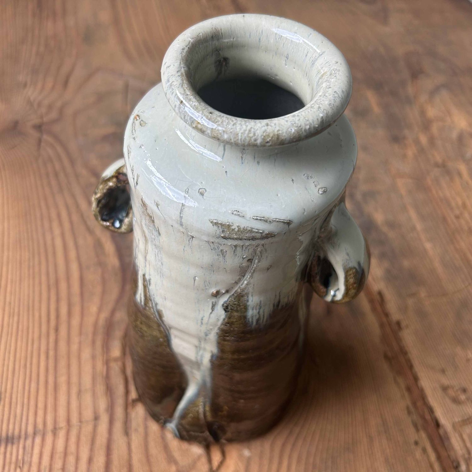 Mid Century Keramieken Ikebana Vaas, Chosen Karatsu, Japan.