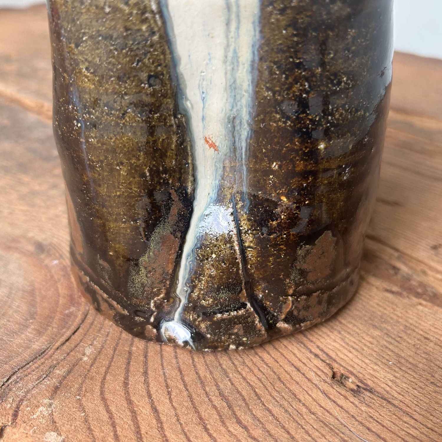 Mid Century Keramieken Ikebana Vaas, Chosen Karatsu, Japan.