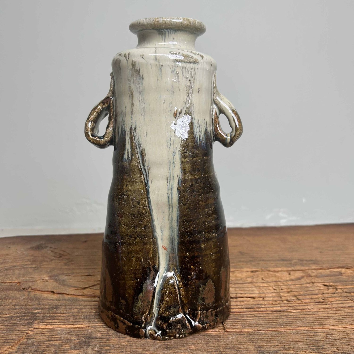 Mid Century Keramieken Ikebana Vaas, Chosen Karatsu, Japan.