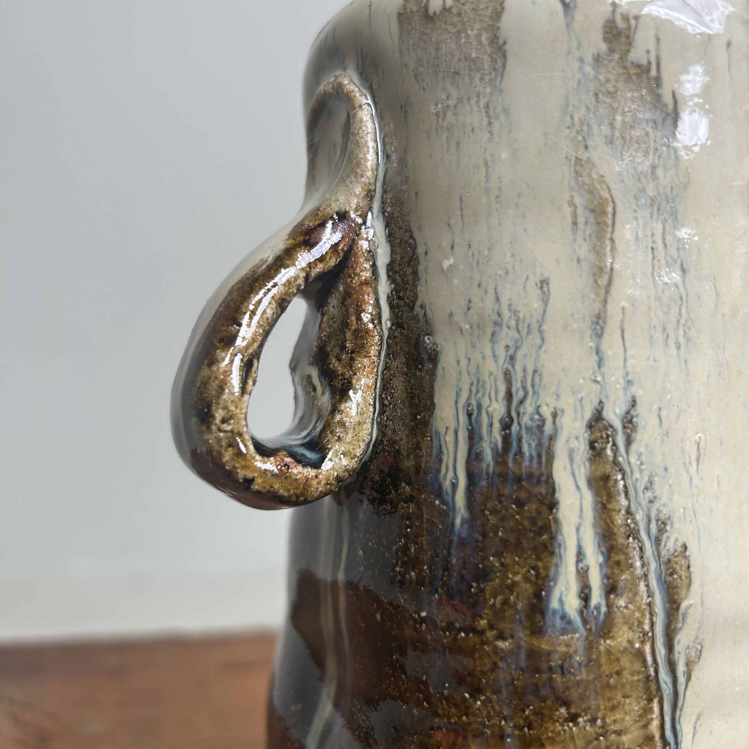 Mid Century Keramieken Ikebana Vaas, Chosen Karatsu, Japan.