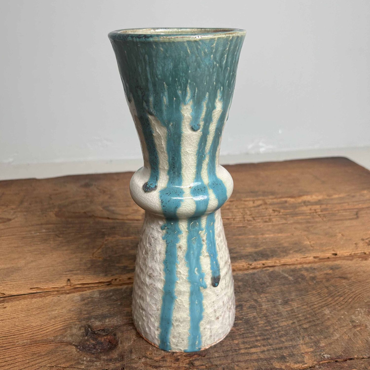 Glazed Ceramic Ikebana Flower Vase, Agano Yaki, Japan.
