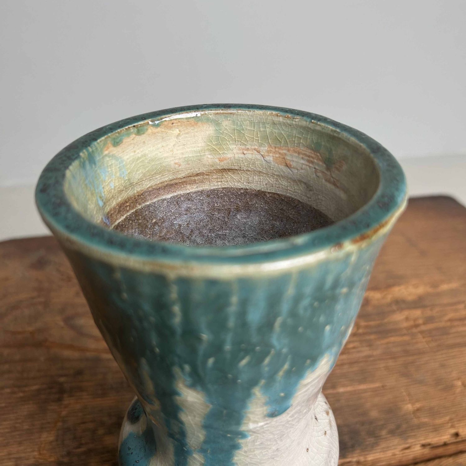 Geglazuurde Keramieken Ikebana Bloemenvaas, Agano Yaki, Japan.