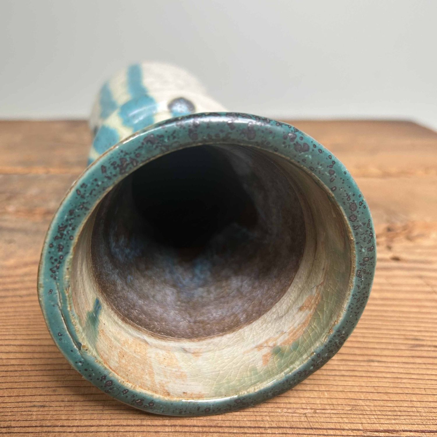 Geglazuurde Keramieken Ikebana Bloemenvaas, Agano Yaki, Japan.