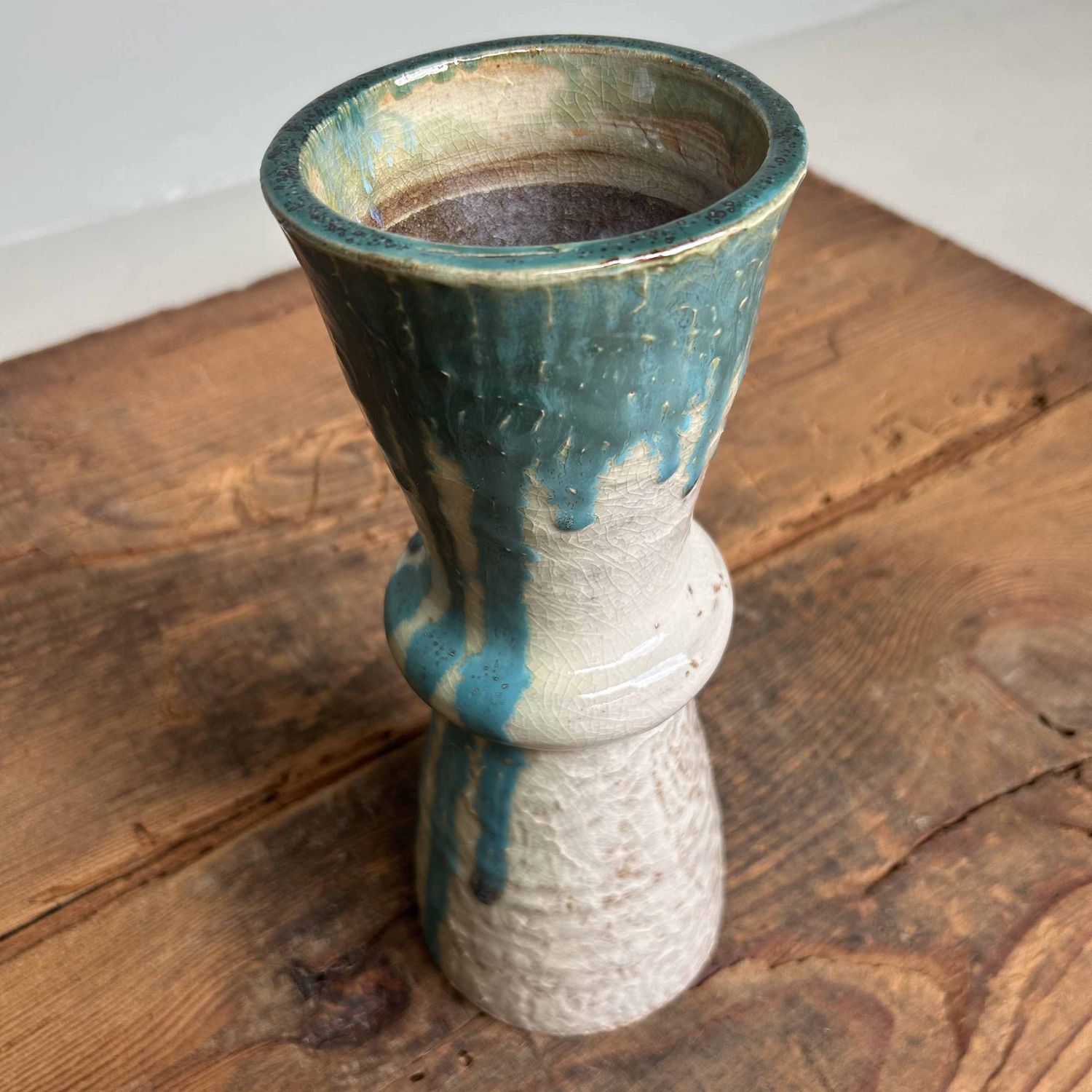 Geglazuurde Keramieken Ikebana Bloemenvaas, Agano Yaki, Japan.