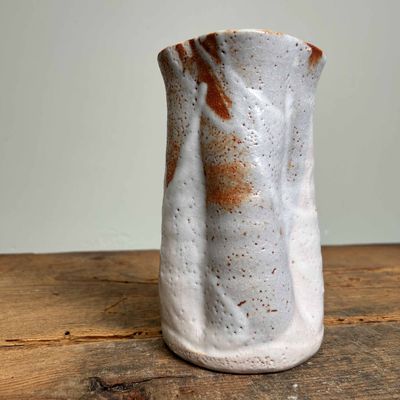 Organic Shino Ceramic Ikebana Flower Vase, Japan