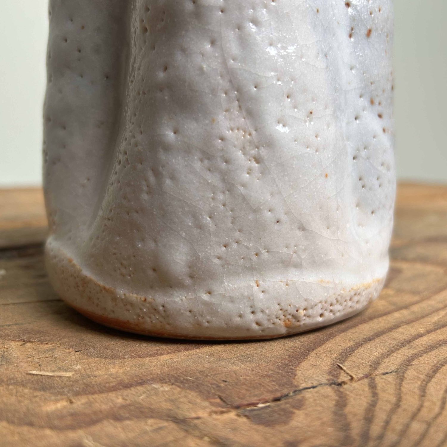 Organic Shino Ceramic Ikebana Flower Vase, Japan