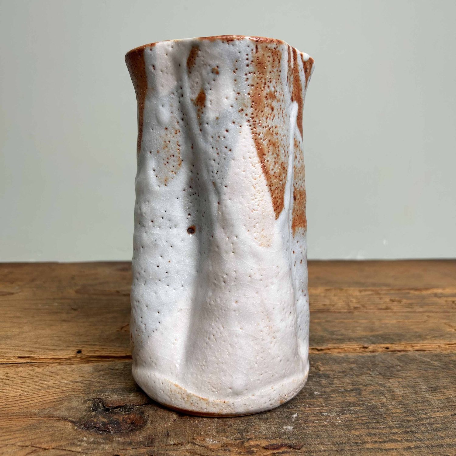 Organic Shino Ceramic Ikebana Flower Vase, Japan