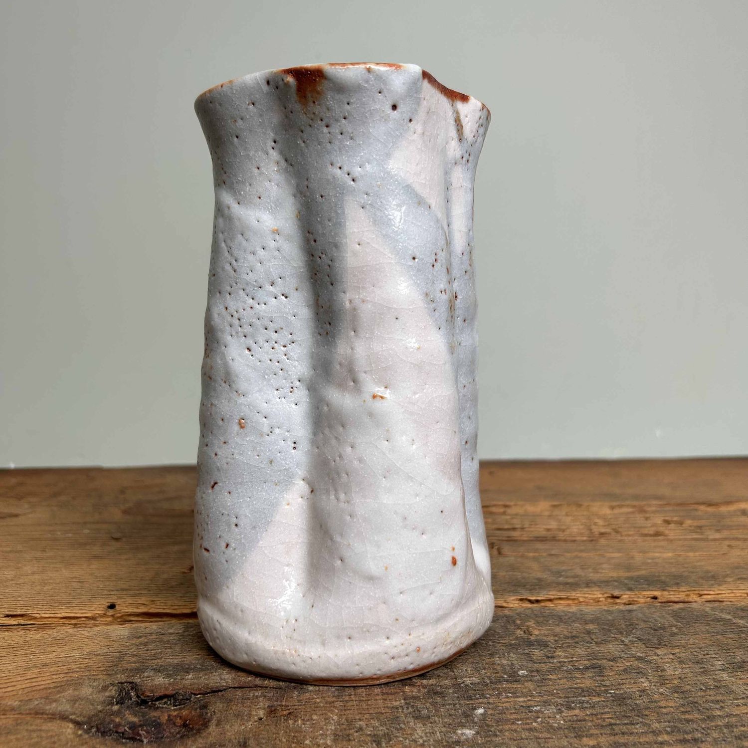 Organic Shino Ceramic Ikebana Flower Vase, Japan