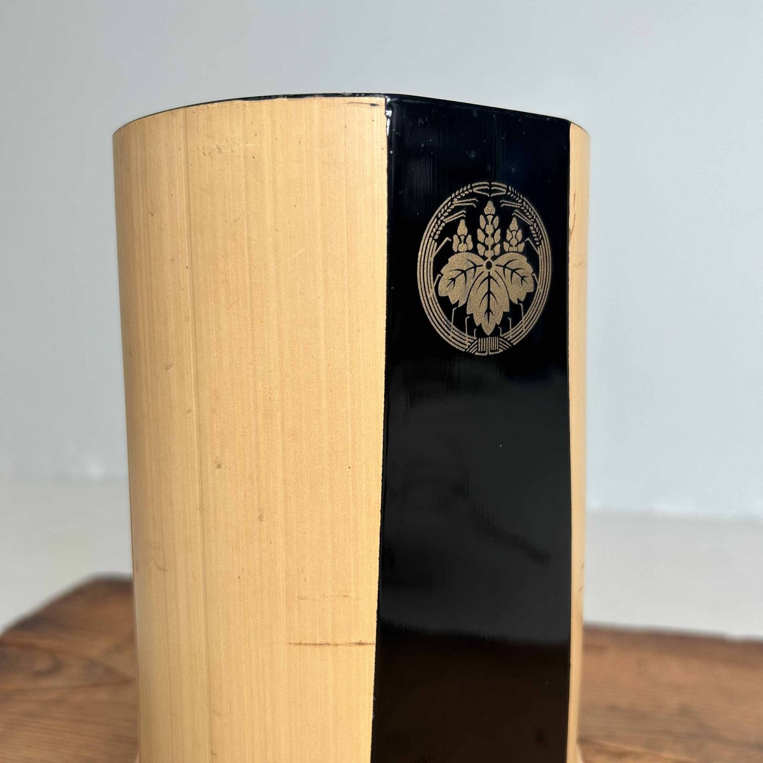 Lakwerk Bamboe Ikebana Vaas, Shōwa, Japan.