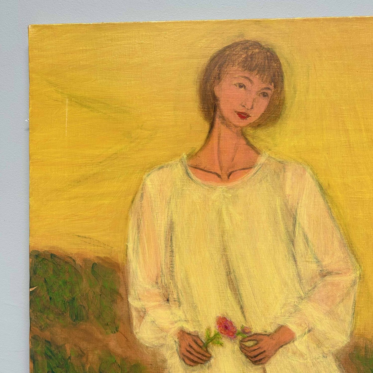 "Wildflowers", Oil on Canvas by Makoto Igarashi, Shōwa Period, Japan.