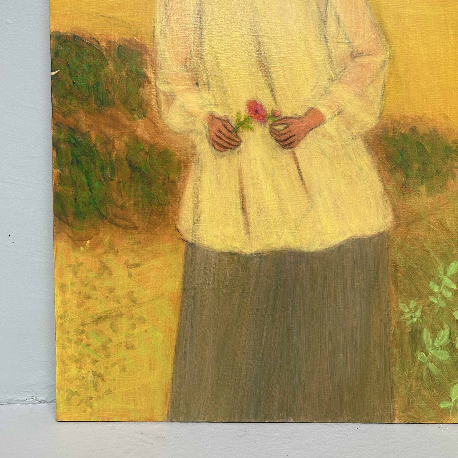 "Wildflowers", Oil on Canvas by Makoto Igarashi, Shōwa Period, Japan.