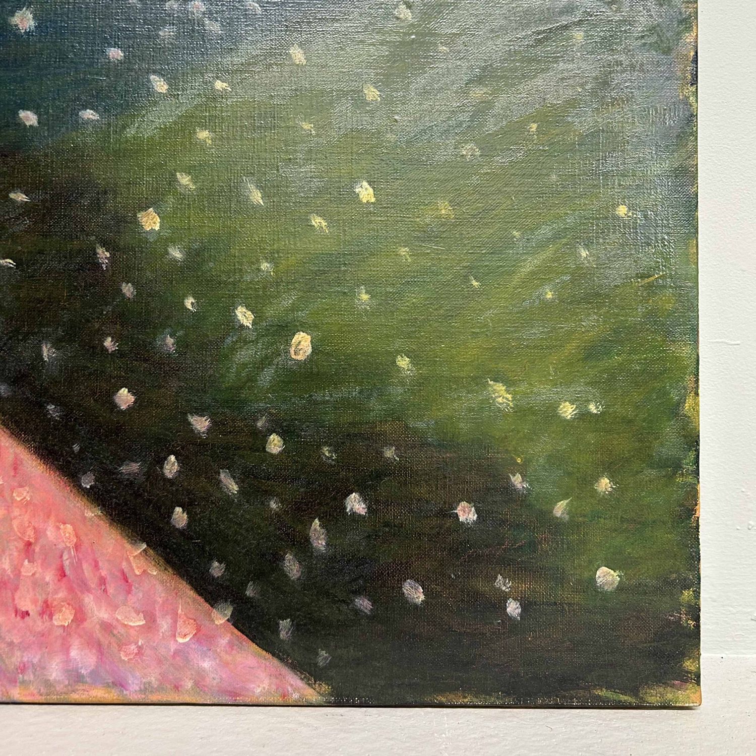 'Sakura in de Wind II', Olieverf op Canvas door Makoto Igarashi,  Shōwa-periode, Japan.