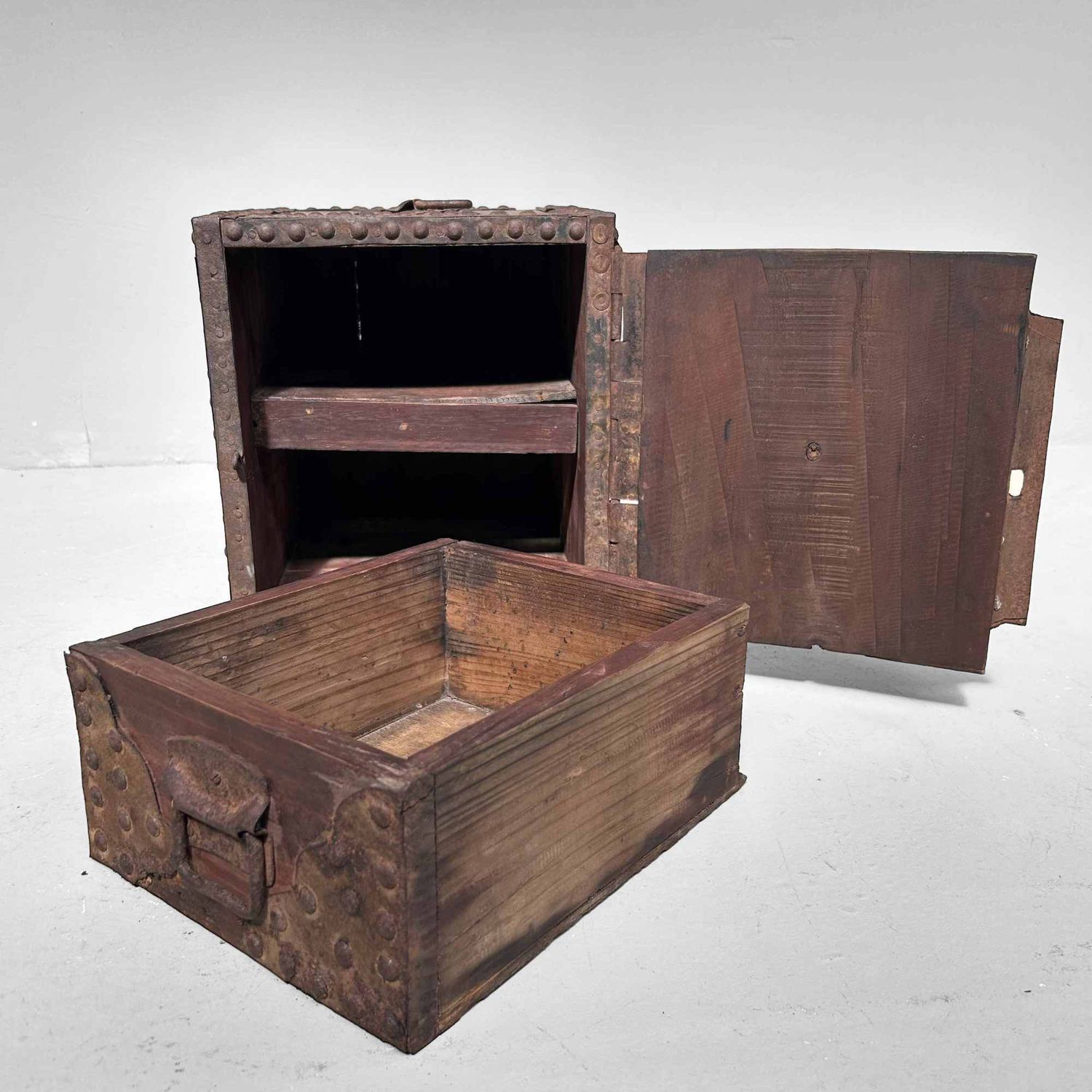 Antique Kake-Suzuri (懸硯) Document Chest, Edo Period, Japan.