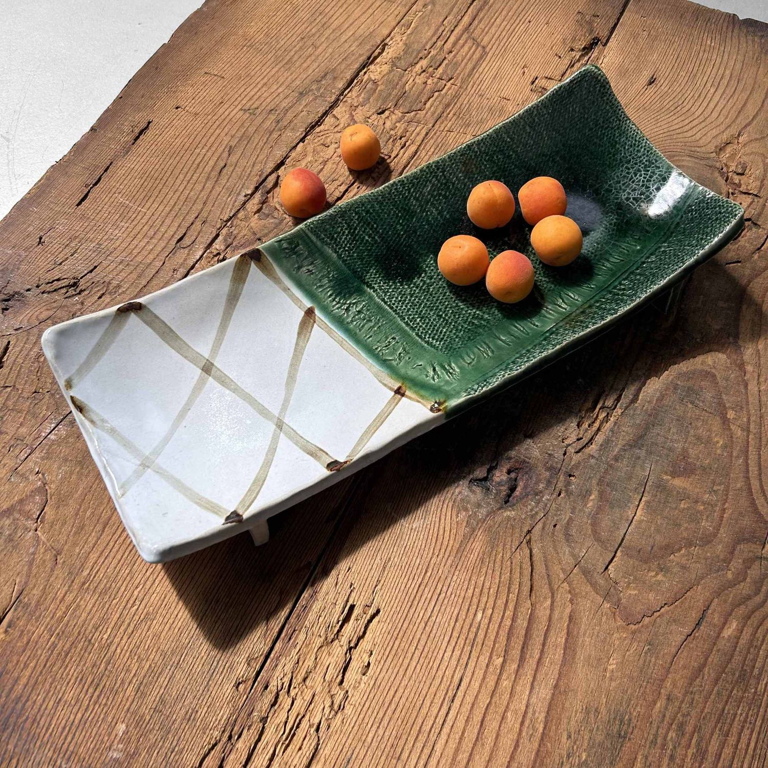 Keramieken Kyo Yaki Serveerschaal, Shōwa periode, Japan.