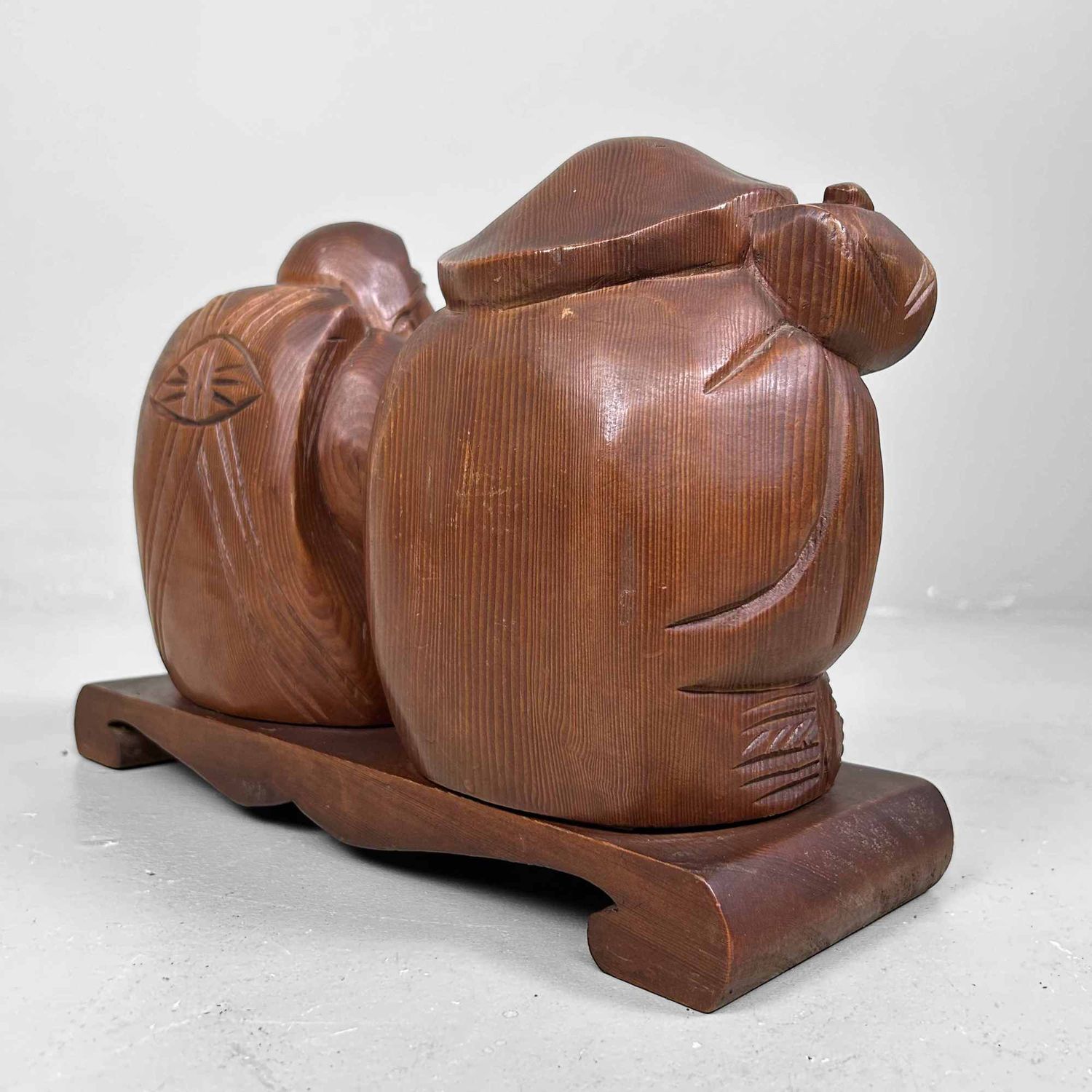 Houten Godenbeeld Ebisu en Daikoku, Shōwa-periode, Japan.