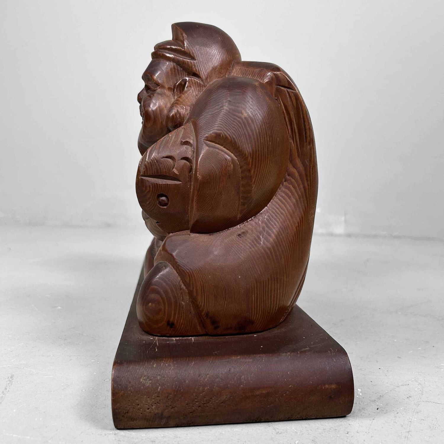 Houten Godenbeeld Ebisu en Daikoku, Shōwa-periode, Japan.